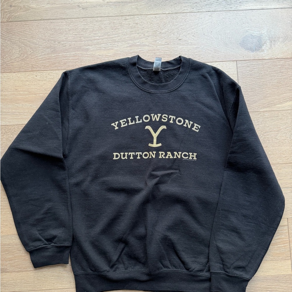 Yellowstone Dutton Ranch Men’s Crewneck Sweatshirt Black Size M Western TV Show